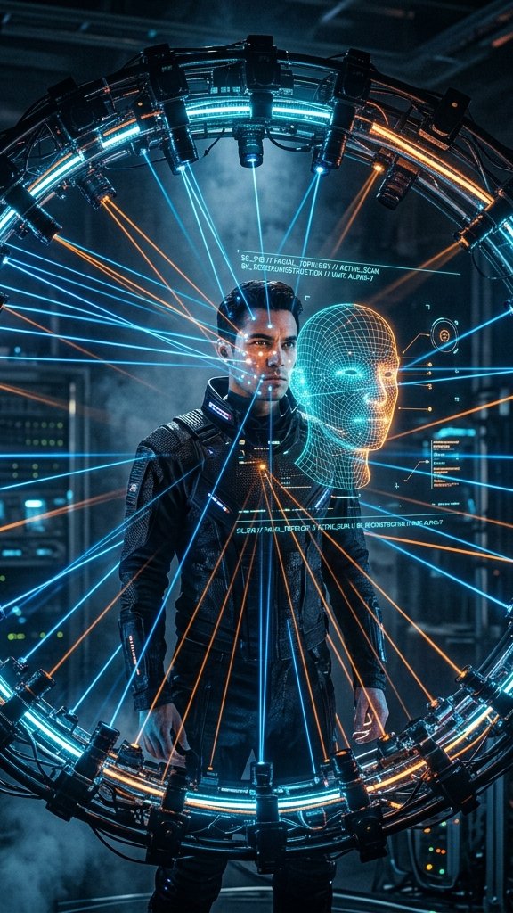 Holographic Actor Scanning laser rig render