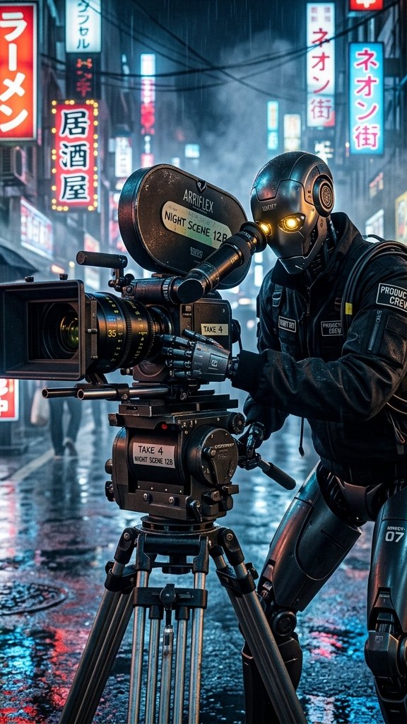AI Robot Cinematographer Future Cinema render